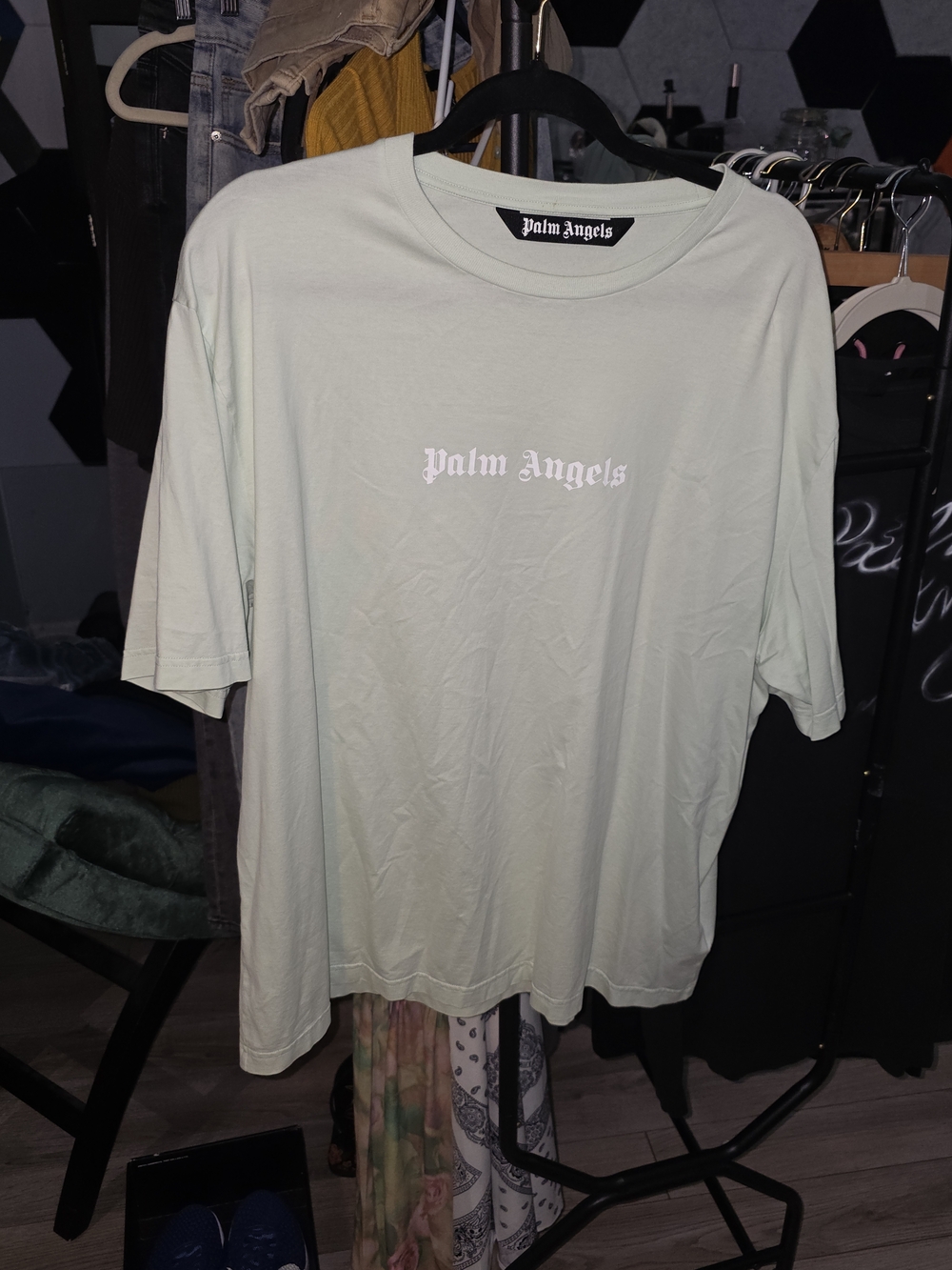 Palm Angels Men’s Logo T-Shirt in Pale Mint